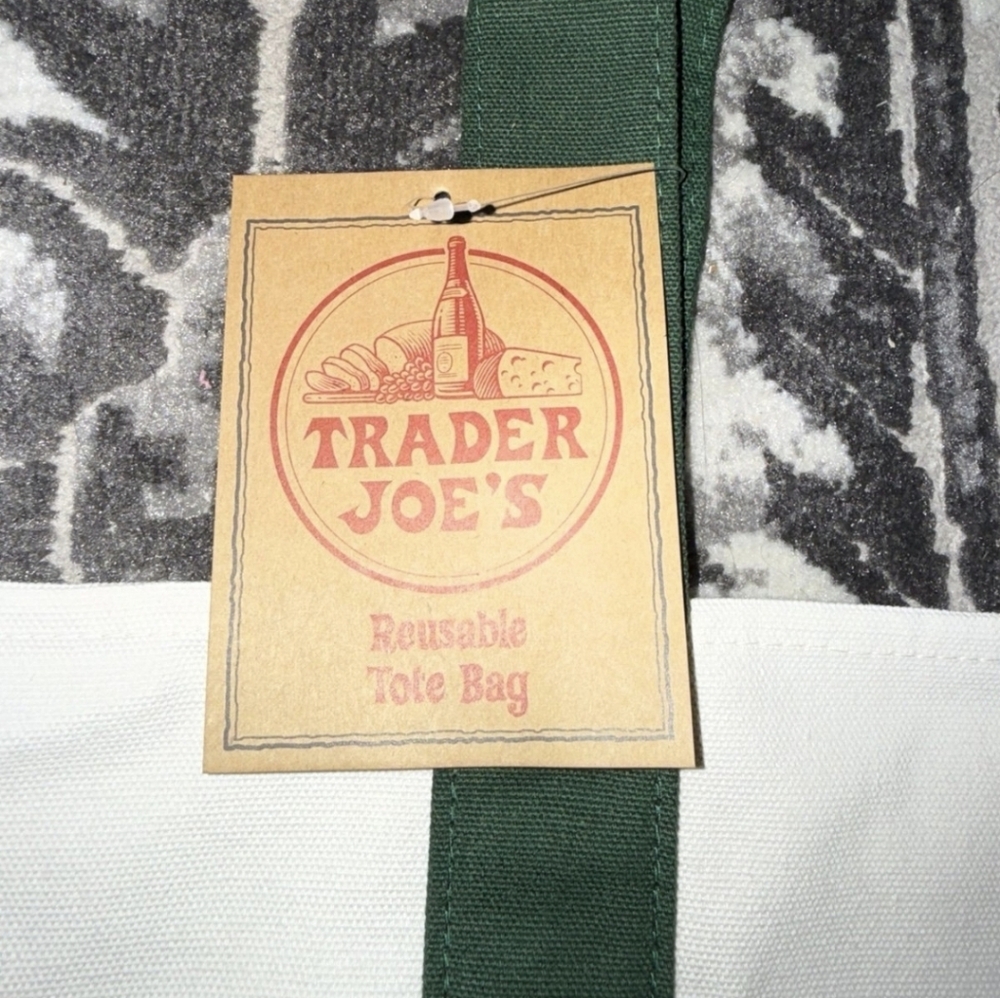 Trader Joe's NEW Dark Green Limited Release Classic Canvas Tote Bag - Picture 2 of 4
